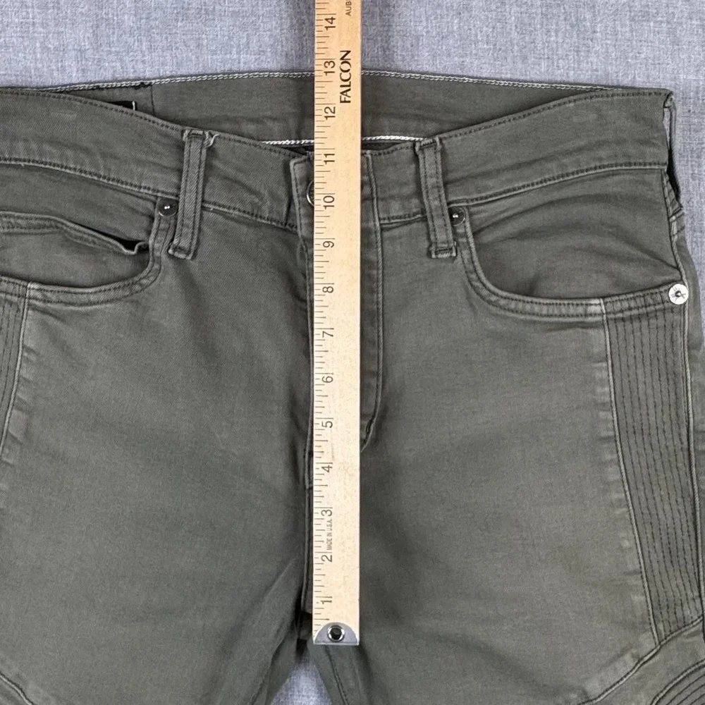 True Religion Rocco Moto SE Relaxed Skinny Jeans Mens 31 Green Denim
